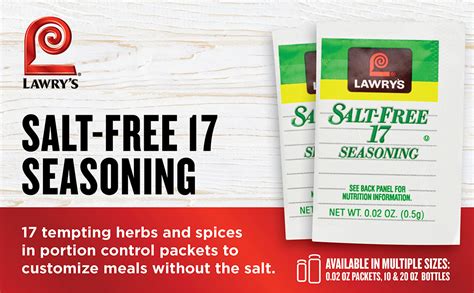 Lawry S Salt Free 17 Seasoning Packets 500 Count One 500 Count Box