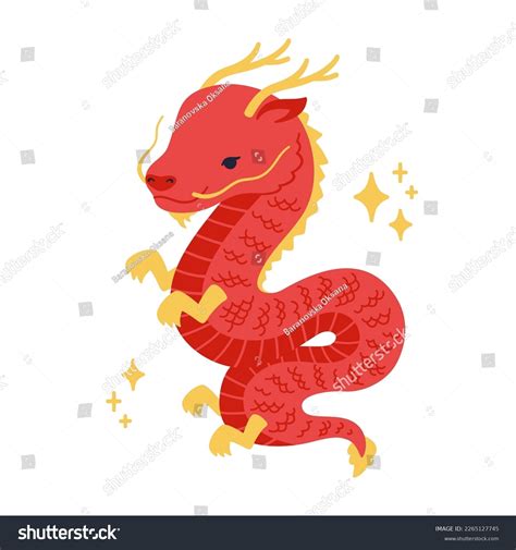 Cute Red Chinese Dragon Vector Character Stock Vector (Royalty Free ...