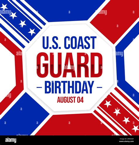 Us Coast Guard Birthday Background Design With Colorful Shapes And