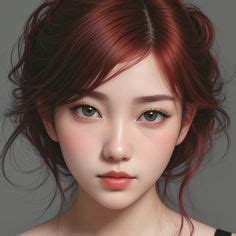 Artbreeder redhead Asian girl em 2024 Personagens de inspiração