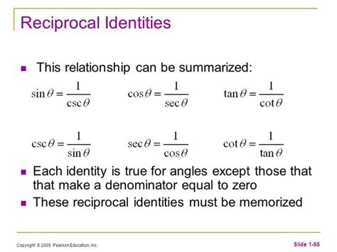 The Reciprocal Trig Functions Homework Answers