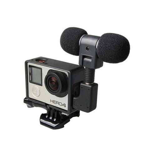 Mini Stereo Microphone For Gopro Hero Accessories Protective Frame