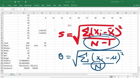 Calculating The Standard Deviation Mean Median Mode Range