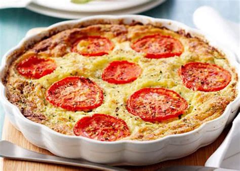 Quiche Sans Pâte au Thon et aux Tomates Plat et Recette