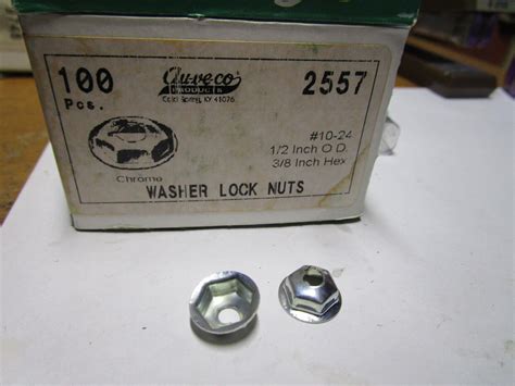 Auveco 2557 Washer Lock Nut 10 24 12 Od 38 Hex Qty 100 Ebay