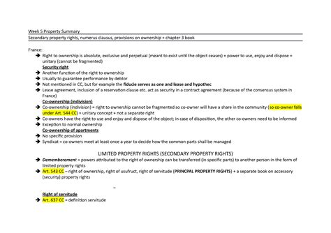 Week 5 Property Summary Week 5 Property Summary Secondary Property