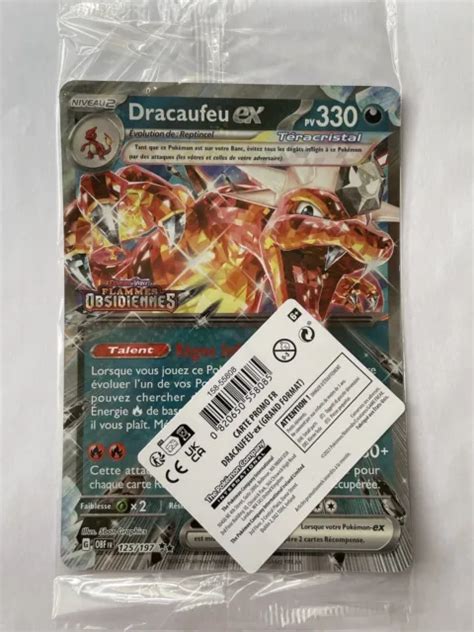 CARTE POKÉMON DRACAUFEU EX 125 197 Jumbo Flammes Obsidiennes NEUF FR