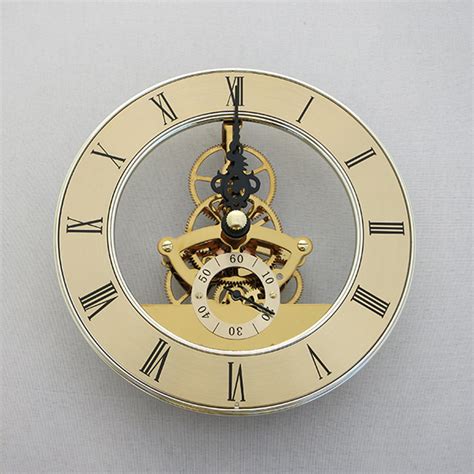 Luxury Gold Transparent Skeleton Clock Insert China Clock Parts And