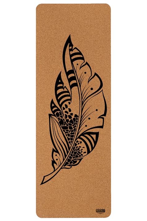 5mm Thick Cork Yoga Mat Leaf 100 Natural Himalaya Yoga USA