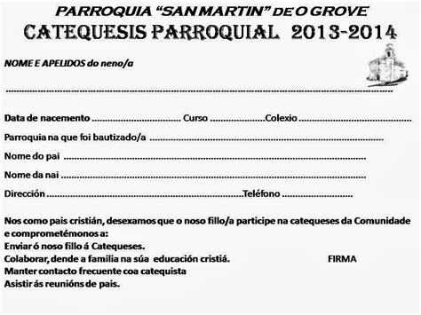 Catequesis O Grove Inscripcion De La Catequesis