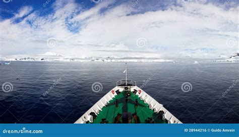 Panoramiczny Widok Od Icebreaker W Antarctica Zdj Cie Stock Obraz