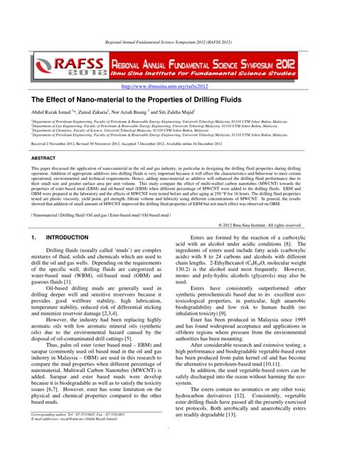 Pdf The Effect Of Nano Material To The Properties Of Drilling Fluids