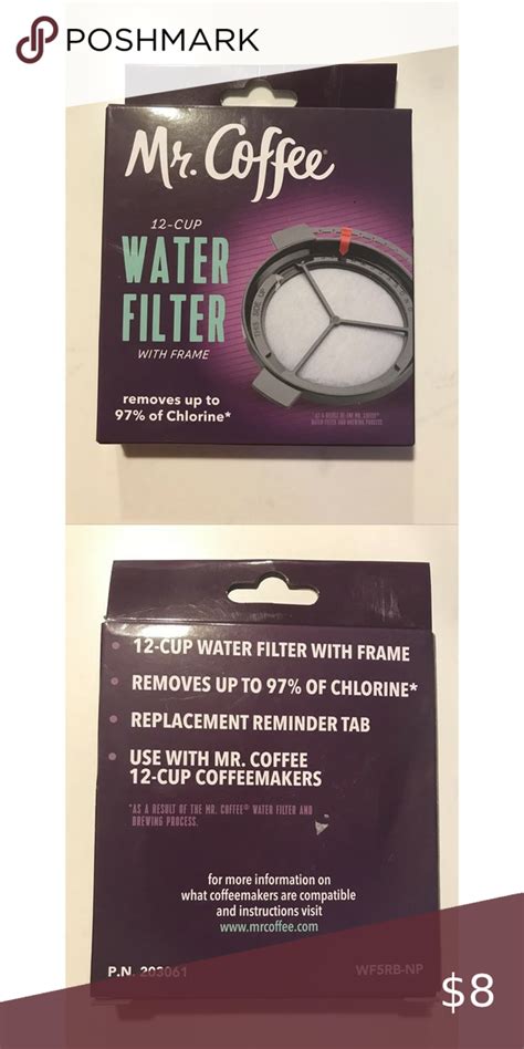 Mr Coffee Water Filter 12 Cup With Frame N184dg Removes 97 Of Chlorine New Mr Coffee Water