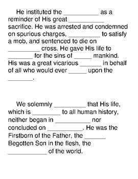 The Living Christ The Testimony Of The Apostles Fill In The Blanks Part