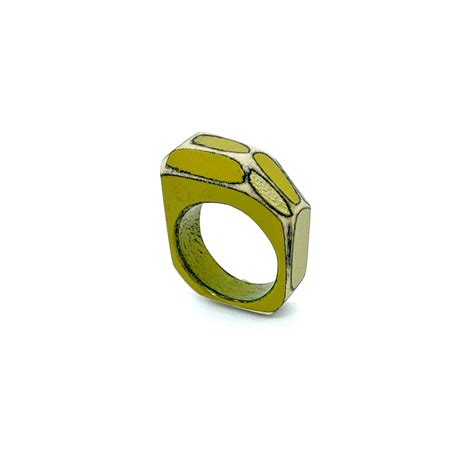 Multifaceted Ring Green Sifuentes Metalsmith