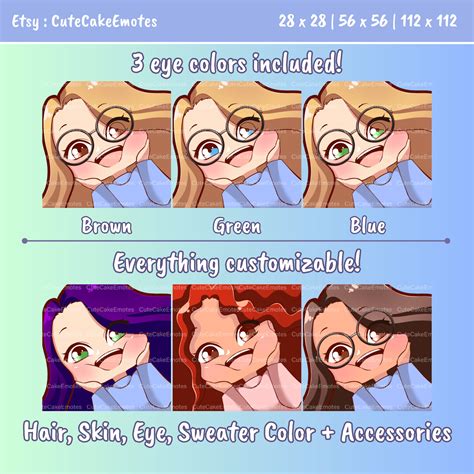 Emotes Bundle Cute Chibi Girl For Twitch Discord Youtube Female All Pack Lara Blonde Hair