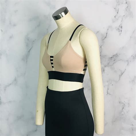 Bebe Tops Bebe Nude Black Strappy Bralette Crop Top Poshmark