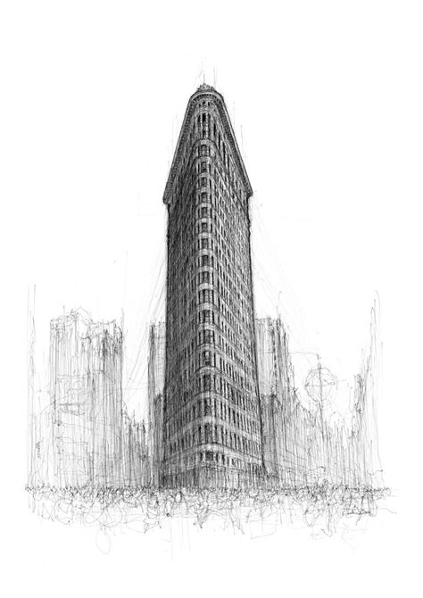 Flatiron Building, New York Drawing by Luke Adam Hawker | Saatchi Art