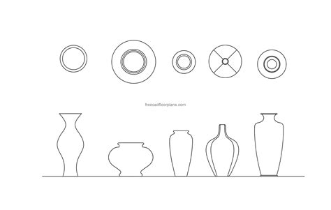 Vases Cad Drawings