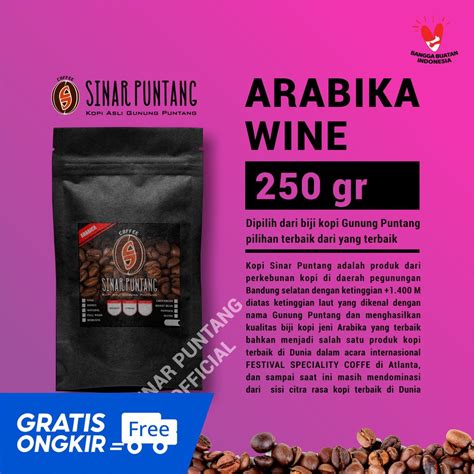 Jual Kopi Puntang Sinar Puntang Arabika Wine Gr Shopee Indonesia