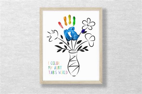 Handprint For Aunt Keepsake Art Craft Birthday Handprint Mothers