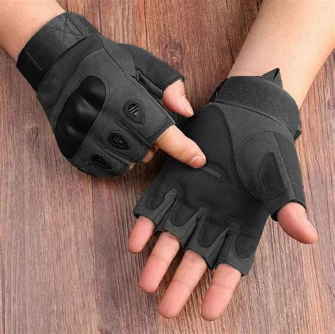 Guantes Tacticos Dedo Corto Negro Ejv Sastreria Lemos