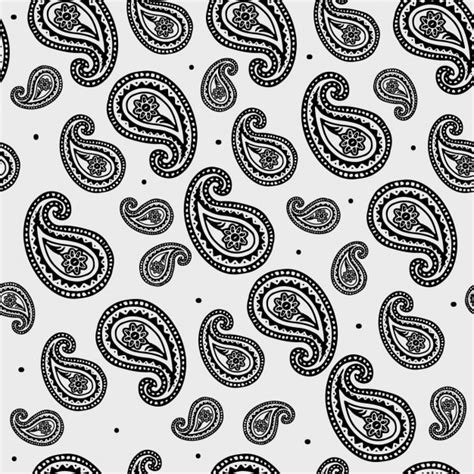 Black And White Paisley Flower Pattern