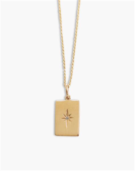 Kinn K Gold North Star Diamond Pendant Necklace