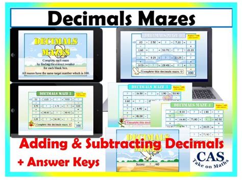 Decimals Maze Adding And Subtracting Decimals Teaching Resources