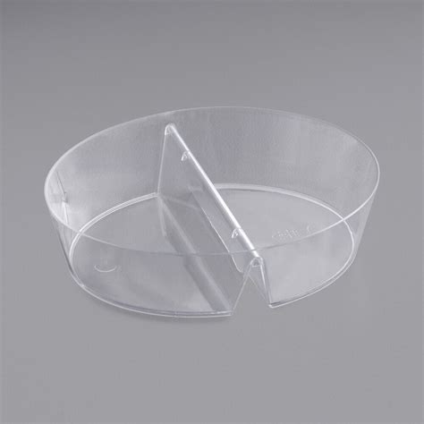 Visions 3 3 4 Clear Plastic Mini Dual Compartment Dish 200 Case