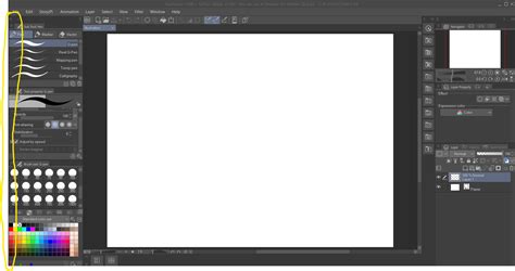 find  tool selection bar rclipstudio