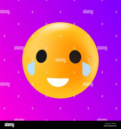 Face With Tears Of Joy Emoticon Reaction Isolated Element Vector Illustration Stock Vector