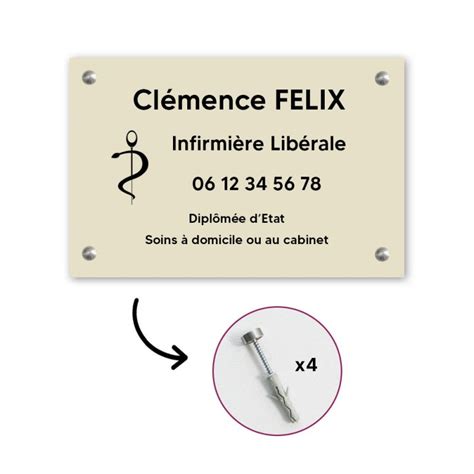 Plaque Professionnelle Personnalisable En Pvc Avec Logo Pour Infirmi Re