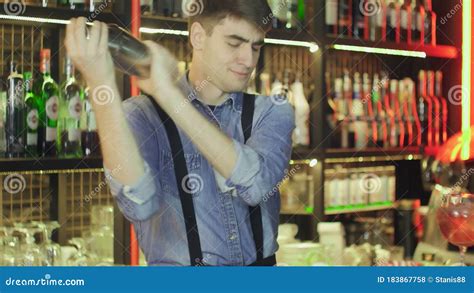 Barman Shaking Cocktail At A Nightclub Stock Footage Video Of