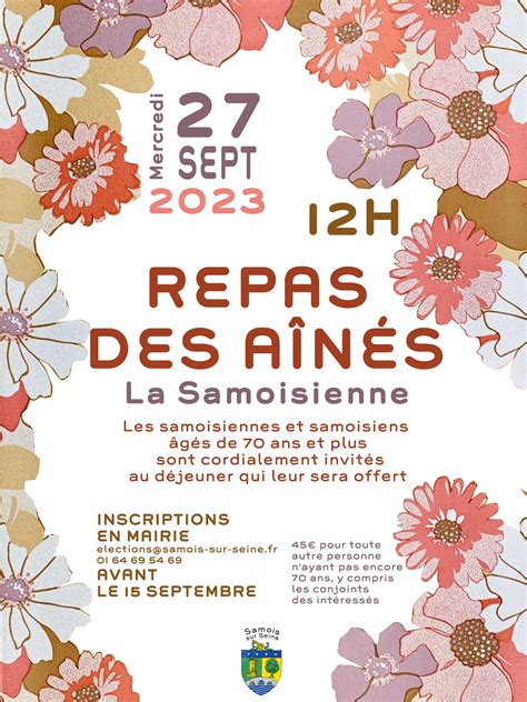 Repas des aînés Mairie de Samois sur Seine