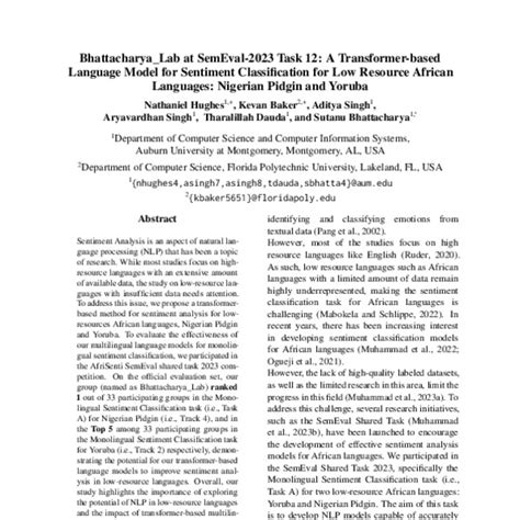 Bhattacharya Lab At Semeval Task A Transformer Based Language