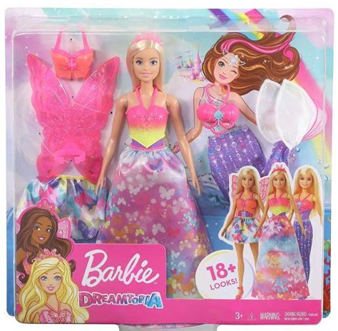 Barbie Dreamtopia Dress Up Gift Set Playset Fairy And Mermaid Outfits