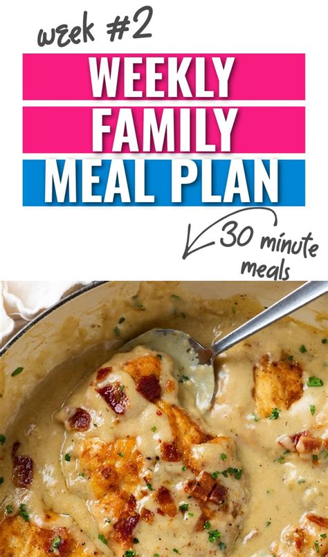 Check out week #2 of my weekly family meal plan. Realistic meal ideas ...