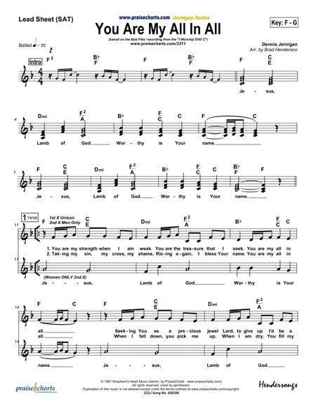 You Are My All in All by Dennis Jernigan - Piano - Digital Sheet Music ...