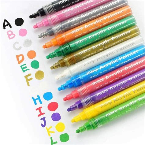 Acrylic Marker Pens Water Based Paint Ink Medium Point Tip Markers