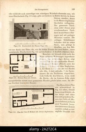 Floor Plan Of A House In Pompeii Cultural History Book 1875 Stock