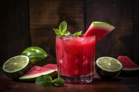 Premium AI Image Watermelon Crush A Sweet And Refreshing Drink