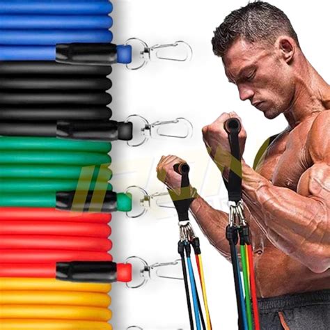 Kit Elástico Extensor 11 Itens Musculação Funcional Em Casa em Promoção