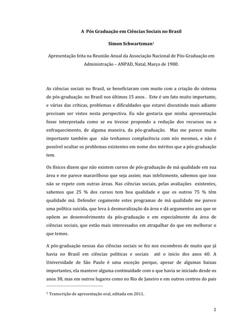 (PDF) A Pós Graduação em Ciências Sociais no Brasil