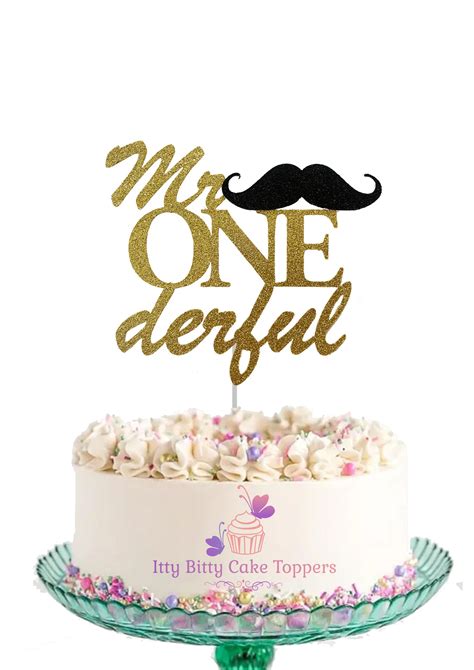 Mr Onederful Moustache Boy First Birthday Cake Topper Itty Bitty Cake