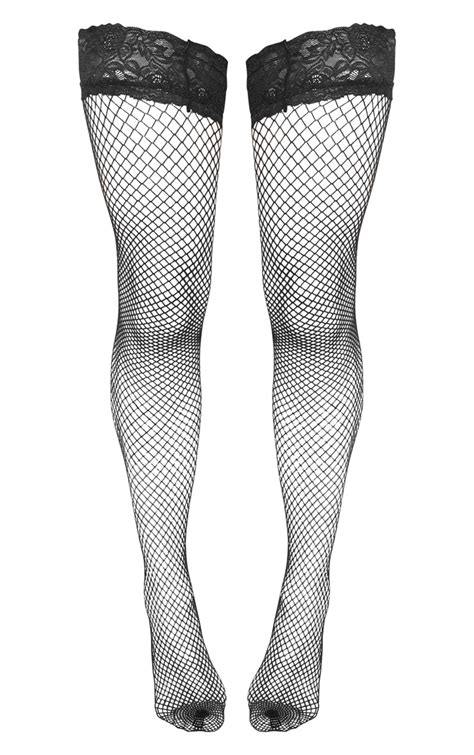 Black Wide Fishnet Stockings Lingerie Prettylittlething Aus