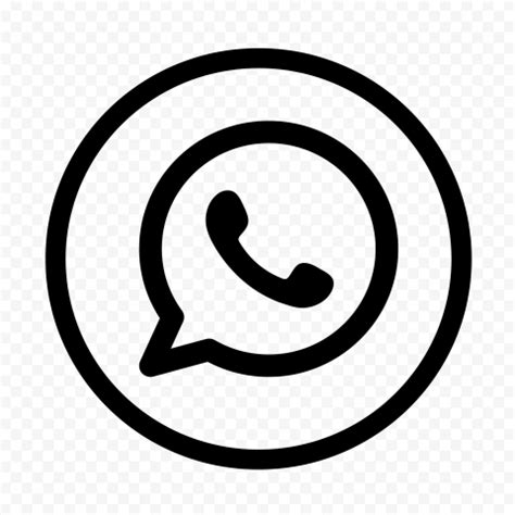 HD Black Outline Whatsapp Wa Round Circle Logo Icon PNG | Circle logos ...