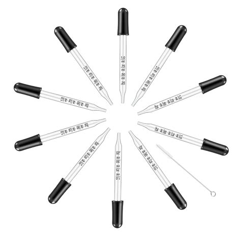 Eye Dropper For Essential Oils 10 PCS Pipettes Dropper With Black