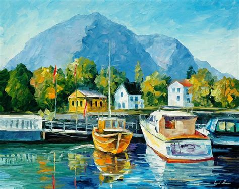 MEDITERRANEAN NOON Palette Knife Oil Painting On Canvas By Leonid