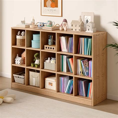 Simple Open Vertical Natural Wood Display Bookcase Homebaa